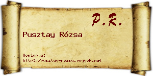 Pusztay Rózsa névjegykártya