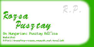 rozsa pusztay business card